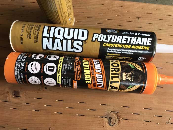 Liquid Nails and Gorilla Glue