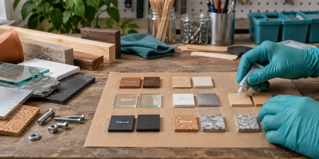 Small bonding samples for checking material compatibility
