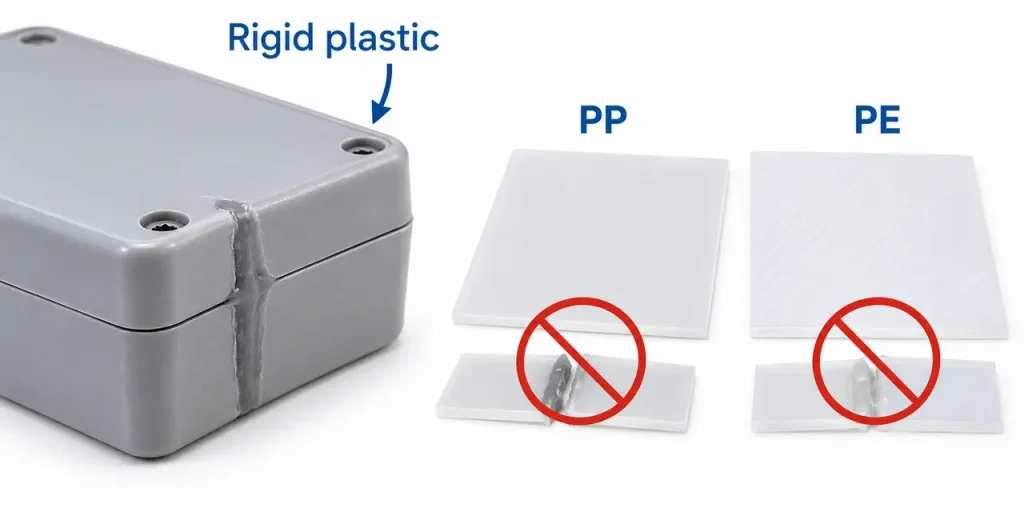 Does j-b weld work on plastic — material selection
