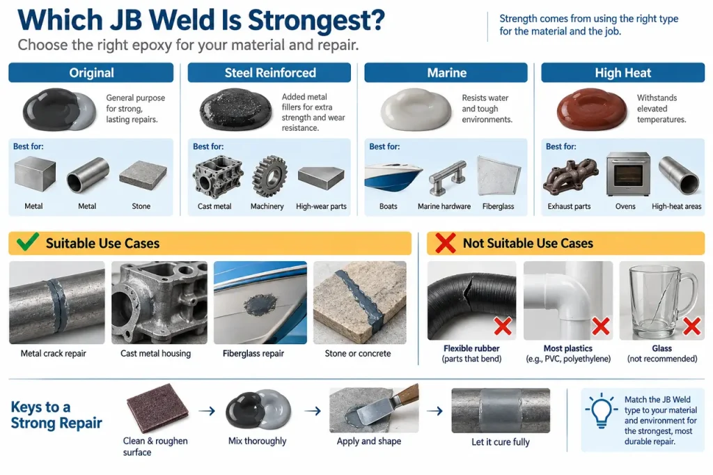 What is the strongest j-b weld — material selection