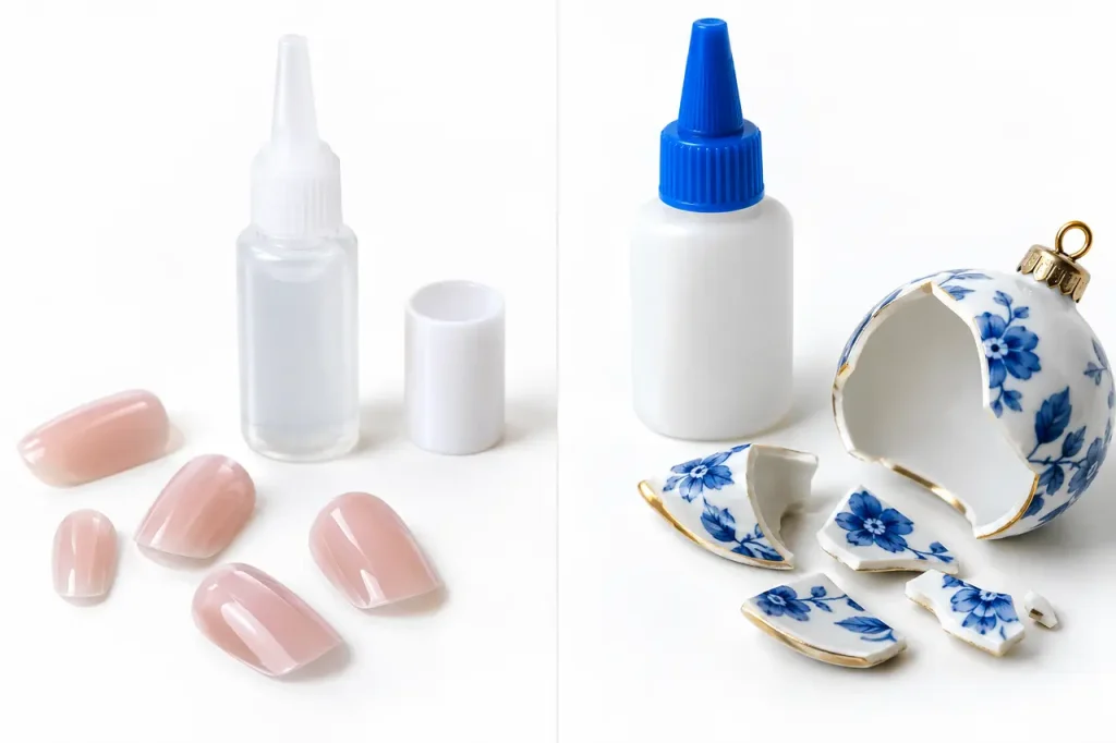 Nail glue vs super glue — material selection