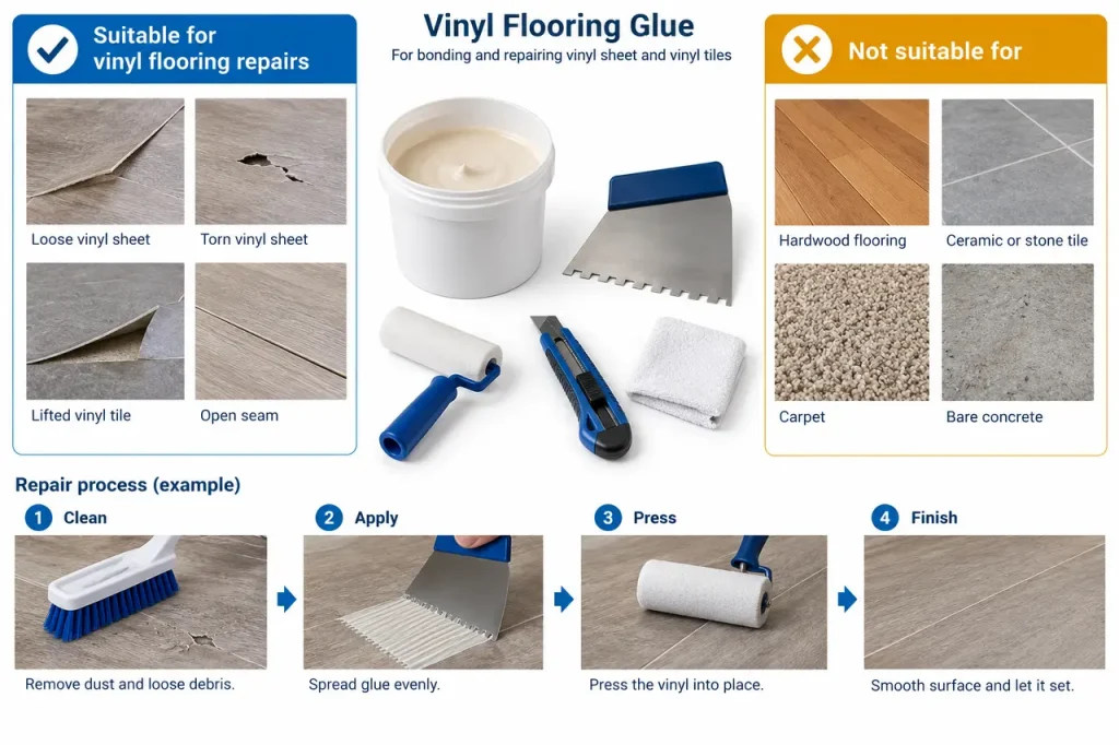 Glue for vinyl flooring — material selection
