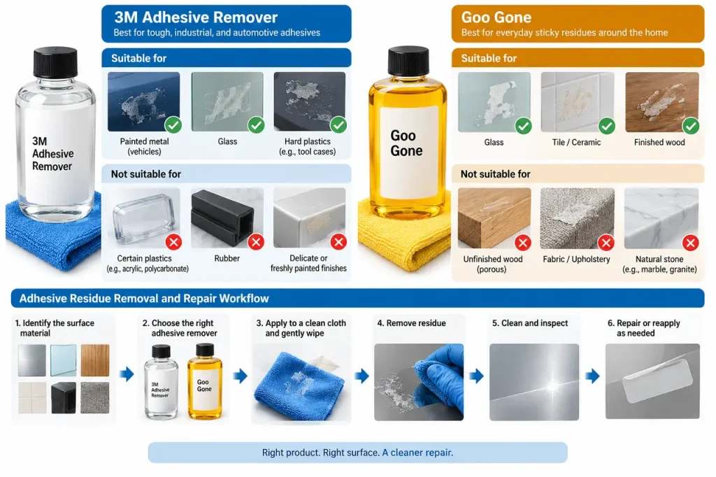 3m adhesive remover vs goo gone — material selection