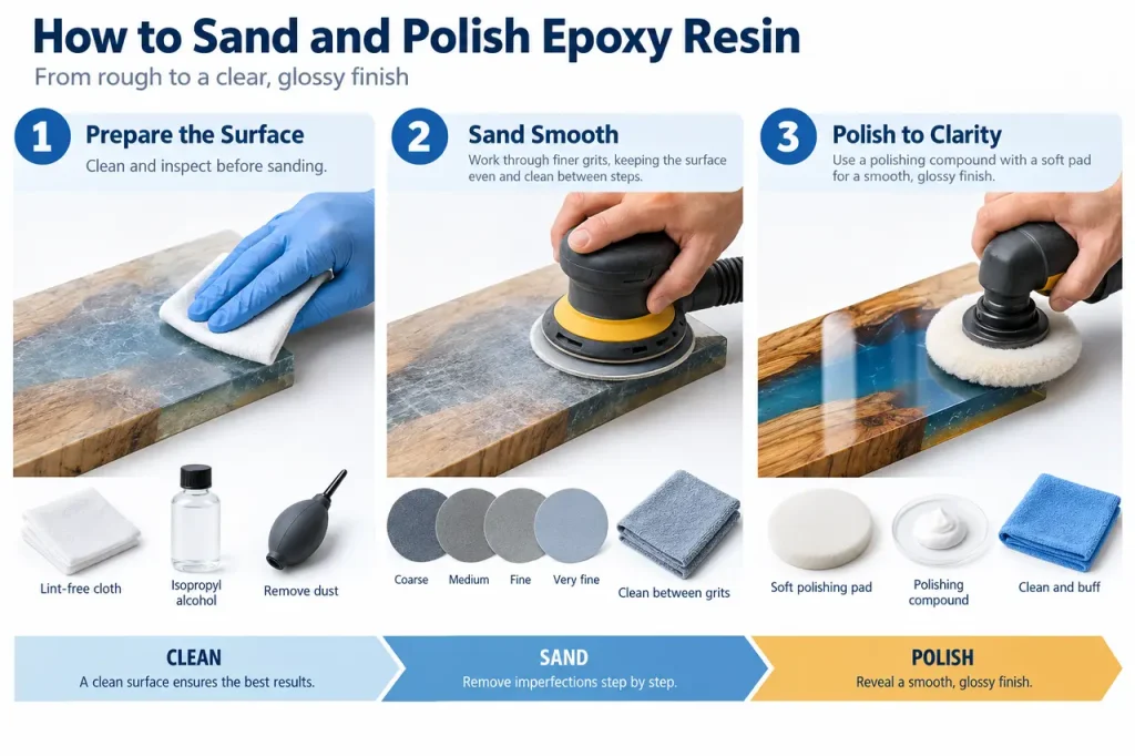 How to sand and polish epoxy resin — preparation and application
