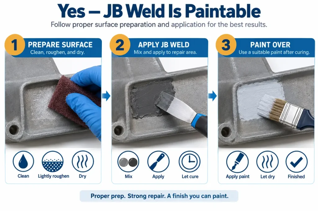 Is j-b weld paintable — preparation and application