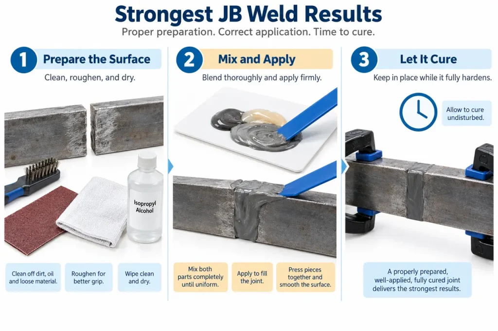 What is the strongest j-b weld — preparation and application