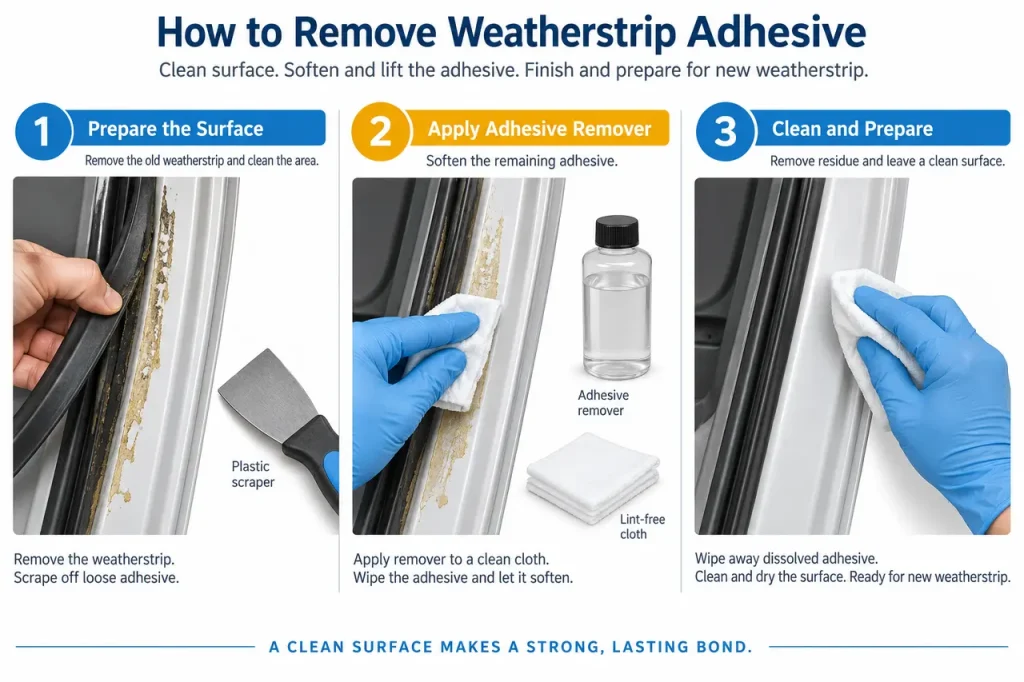 How to remove weatherstrip adhesive — preparation and application