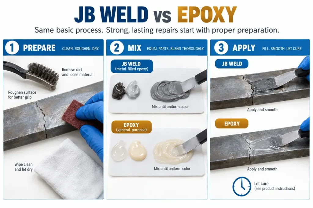 J-b weld vs epoxy — preparation and application