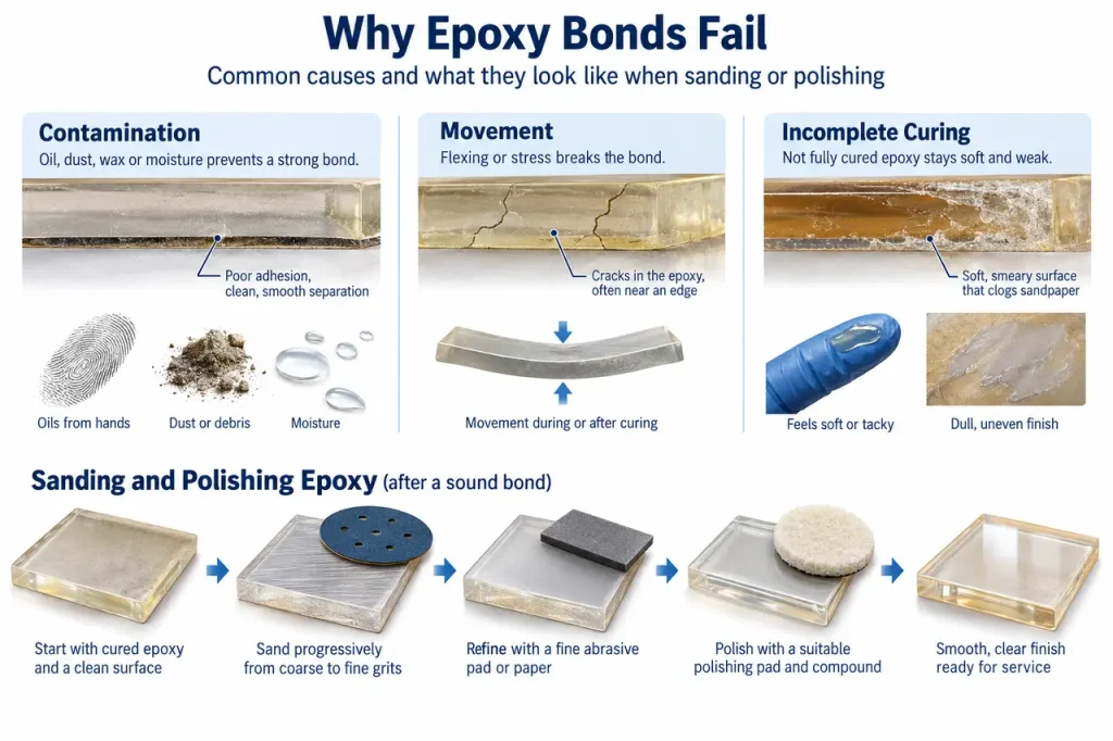 How to sand and polish epoxy resin — common failure checks