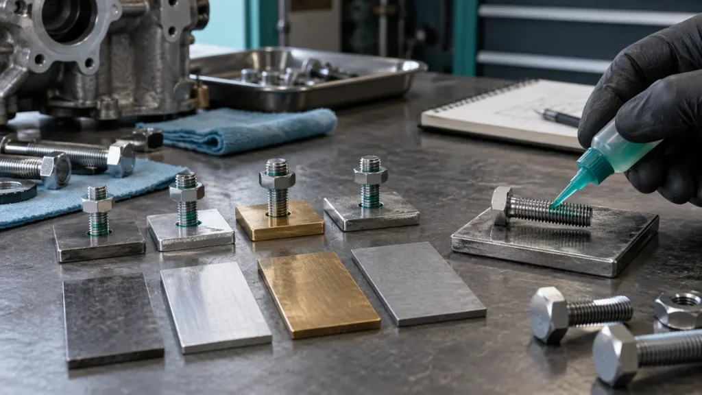 Metal fastener samples and threaded engagement areas