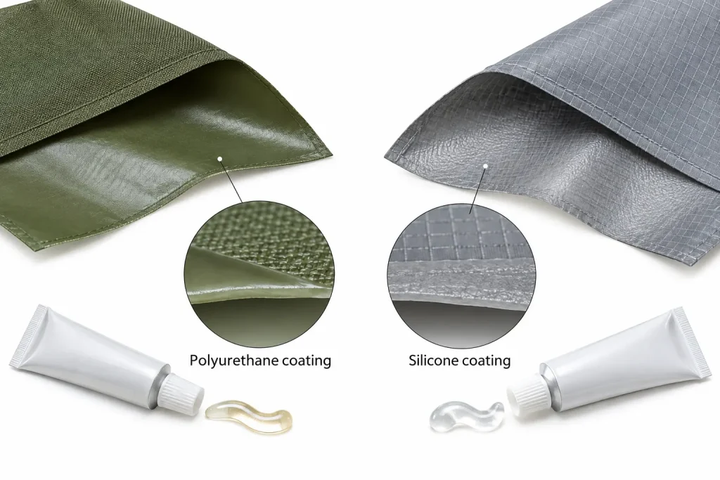 Fabric coating identification polyurethane versus silicone label checklist