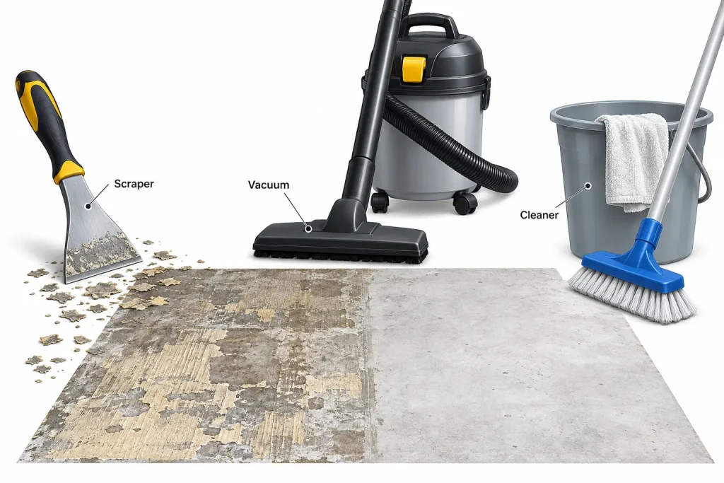 Clean floor checklist before replacement flooring glue
