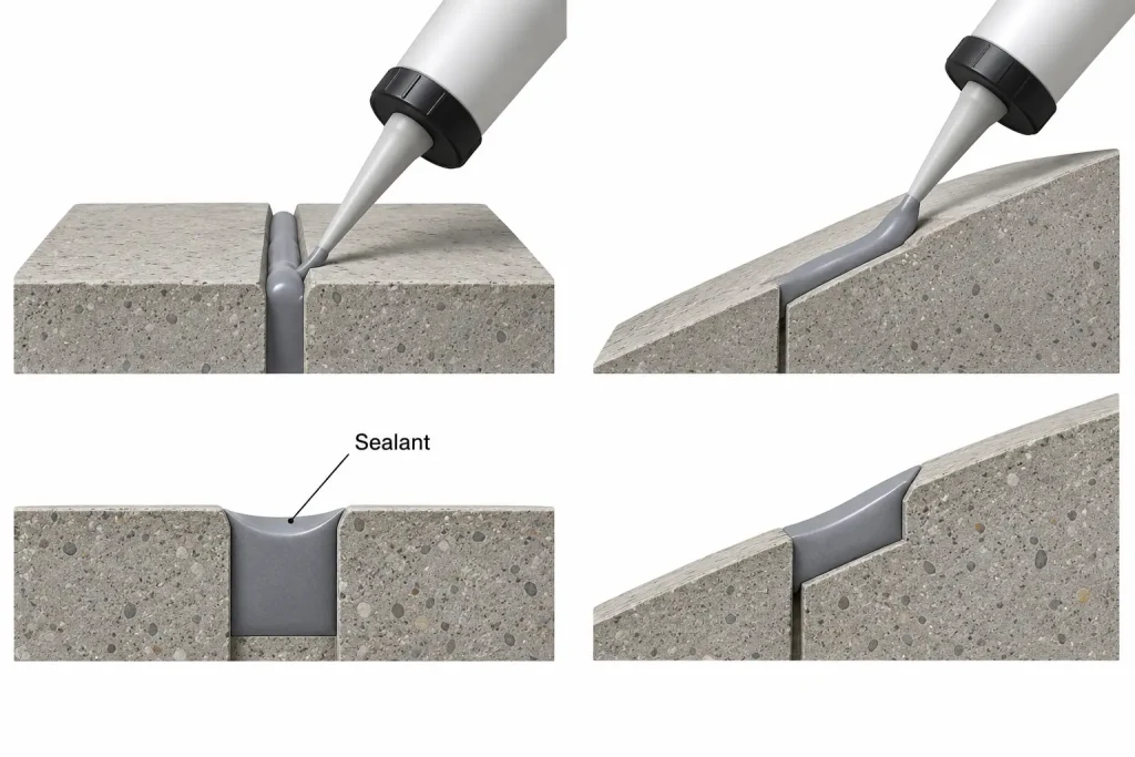 Flat slab and gently sloped slab sealant behavior