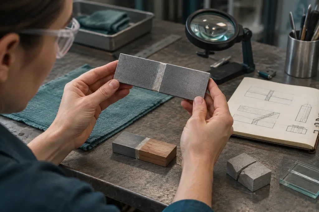 Examining the geometry of an illustrative metal sample joint