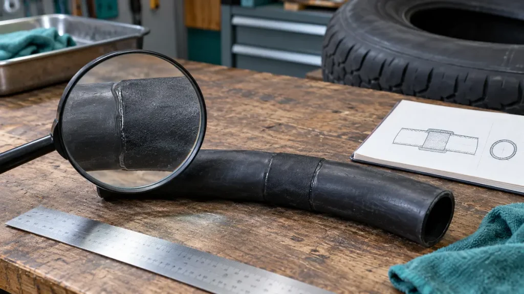 Inspecting an illustrative rubber joint for edge separation