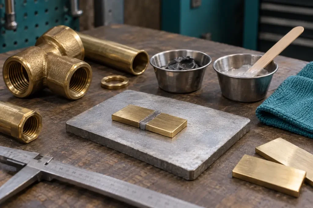Brass fittings and a supported brass bonding sample
