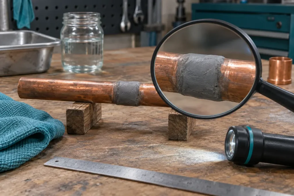 Inspection of an illustrative copper sample joint