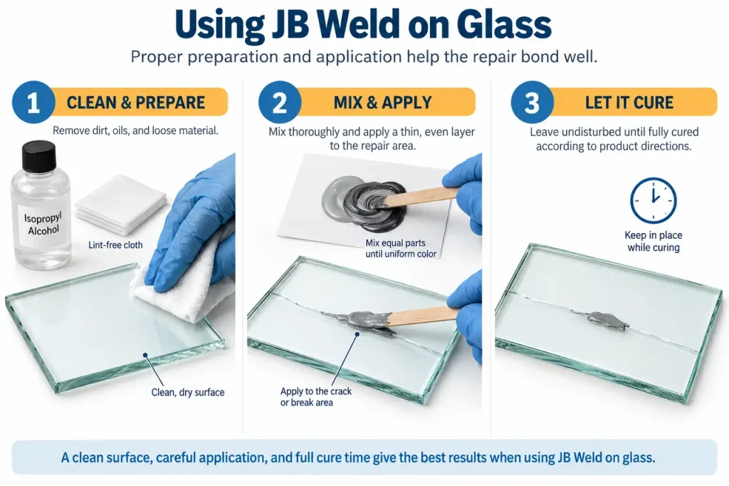 Does j-b weld work on glass — preparation and application