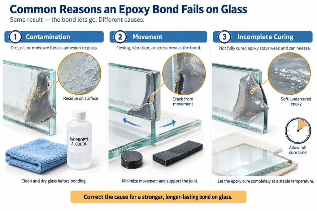 Does j-b weld work on glass — common failure checks