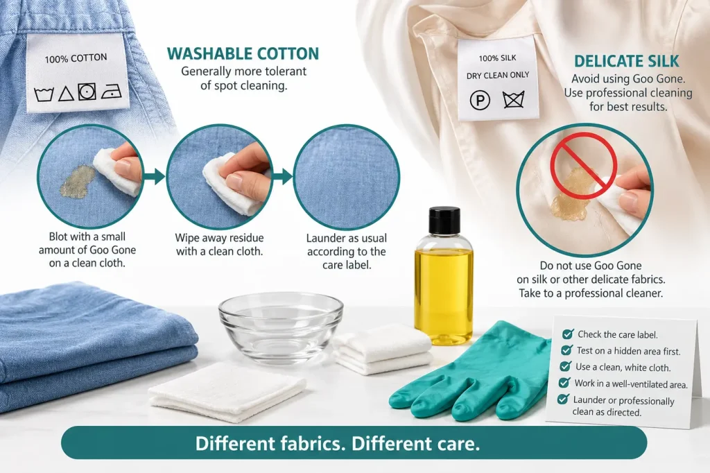 Fabric care labels and delicate silk versus washable cotton