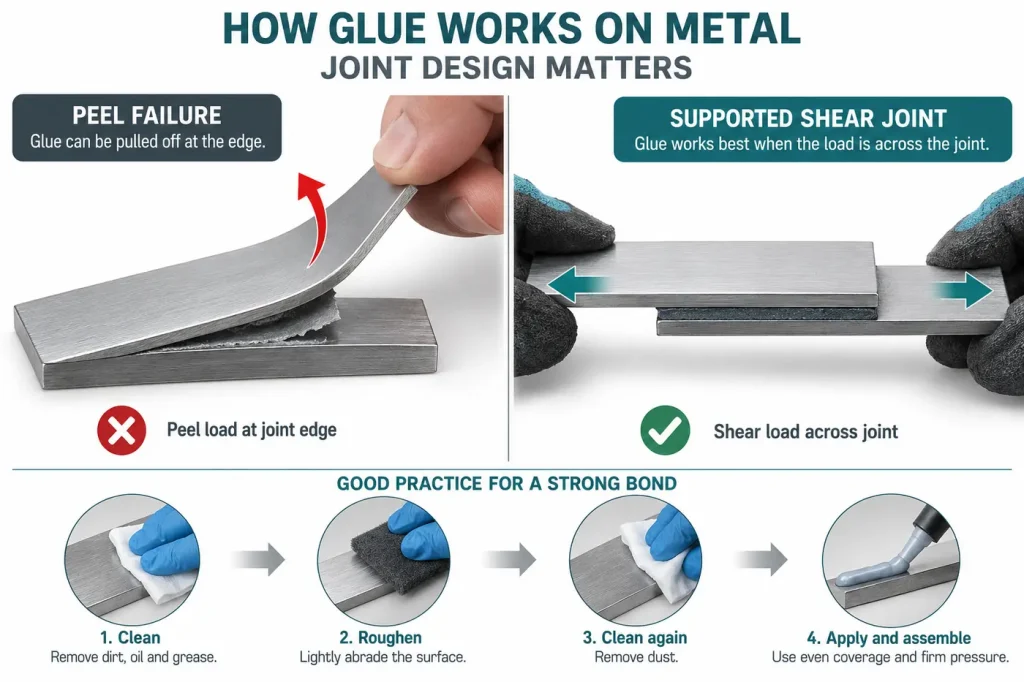Peel failure at joint edge versus supported shear joint
